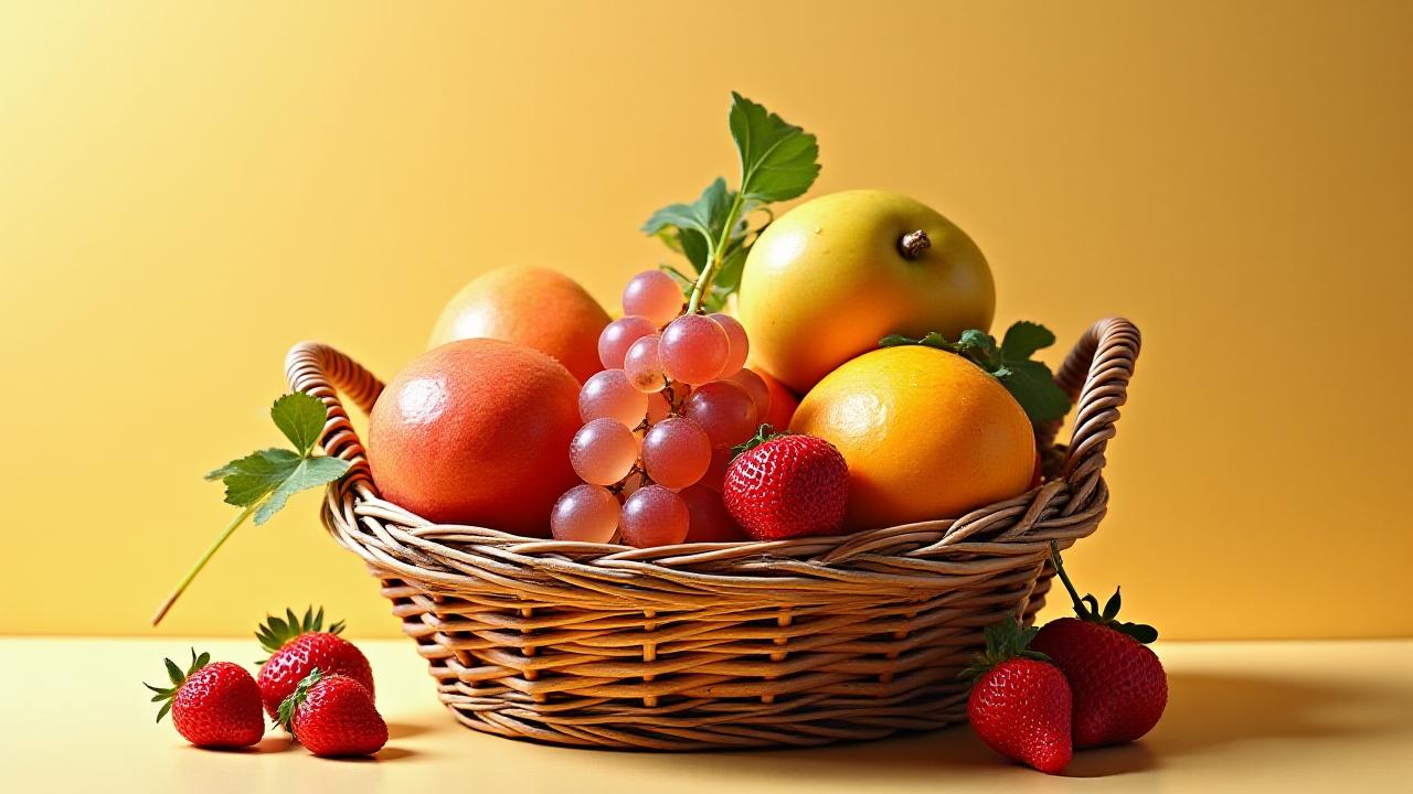 贅沢に盛り付けられたプレミアムフルーツバスケット