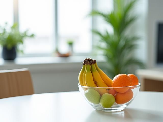 オフィスの休憩室に置かれた新鮮なフルーツ